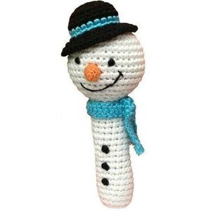 NWT Organic Hand Crocheted Rattle Playful Snowman
